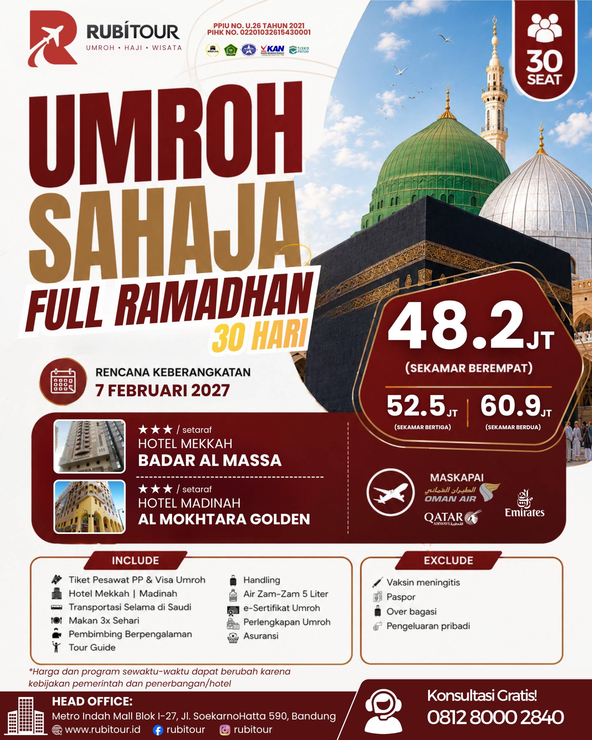 UMROH SAHAJA FULL RAMADHAN